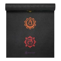 Gaiam Premium Black Chakra Yoga Mat (6mm)