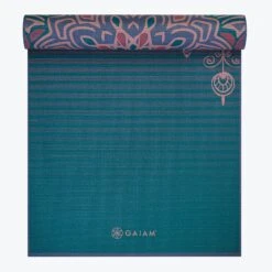 Gaiam Premium Reversible Jade Salutation Yoga Mat (6mm) -Yoga Spirit Shop 05 63954 6MM PREMIUM REVERSIBLE YOGA MAT JADE SALUTATION REV A