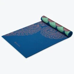 Gaiam Premium Metallic Reversible Scalloped Ink Yoga Mat (6mm) -Yoga Spirit Shop 05 63956 6MM PREMIUM REVERSIBLE YOGA MAT SCALLOPED INK METALLIC C