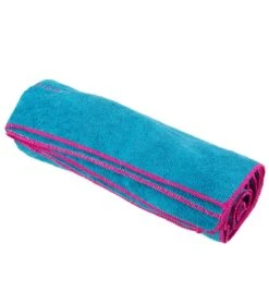 Gaiam Thirsty Yoga Mat Towel Vivid Blue/Fuchsia Red -Yoga Spirit Shop 1739976540195 vividbluefuchsiared