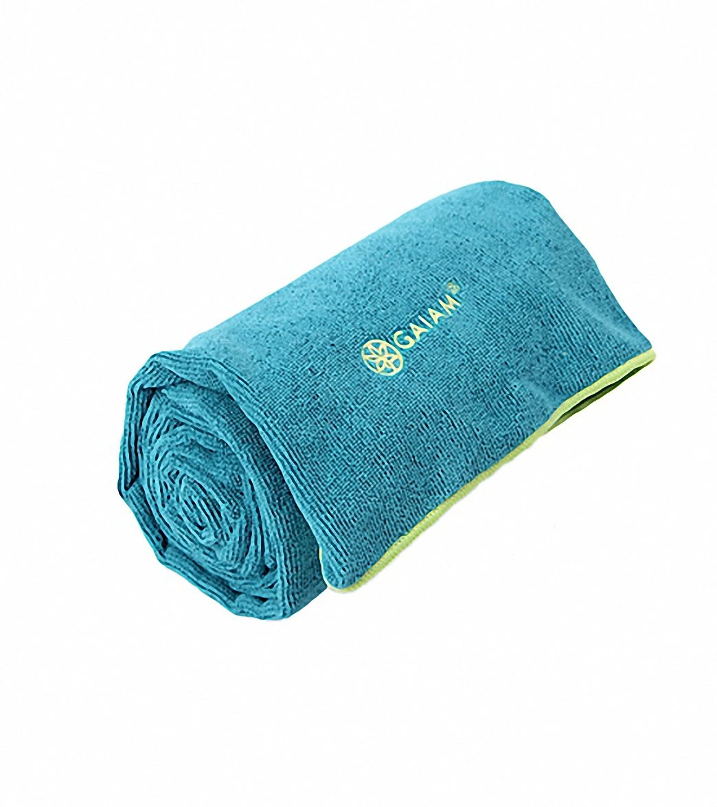 Gaiam Thirsty Yoga Mat Towel Blue Teal 3 Gaiam Thirsty Yoga Mat Towel Blue Teal