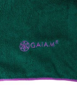 Gaiam Thirsty Yoga Mat Towel Radiant Orchid/Turquoise Sea -Yoga Spirit Shop 1739977392163 radiantorchidturquoisesea 4a