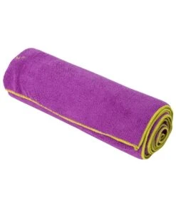 Gaiam Thirsty Yoga Mat Towel Radiant Orchid/Citron -Yoga Spirit Shop 1739977556003 radiantorchidcitron