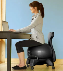 Gaiam Balance Ball Chair 15 Gaiam Balance Ball Chair -Yoga Spirit Shop 1740092014627 charcoal 4a