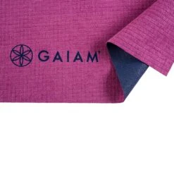 Gaiam No Slip Yoga Mat Towel Sparkling Grape/Estate Blue -Yoga Spirit Shop 1740225970211 sparklinggrapeestateblue 4a