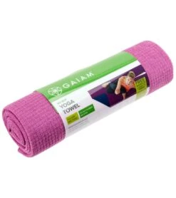Gaiam No Slip Yoga Mat Towel Sparkling Grape/Estate Blue -Yoga Spirit Shop 1740225970211 sparklinggrapeestateblue 5a