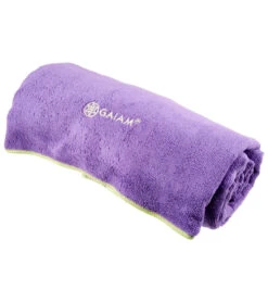 Gaiam Stay Put Yoga Mat Towel Purple