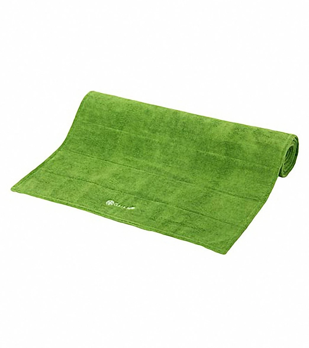 Gaiam Grippy Yoga Mat Towel Apple Green 3 Gaiam Grippy Yoga Mat Towel Apple Green