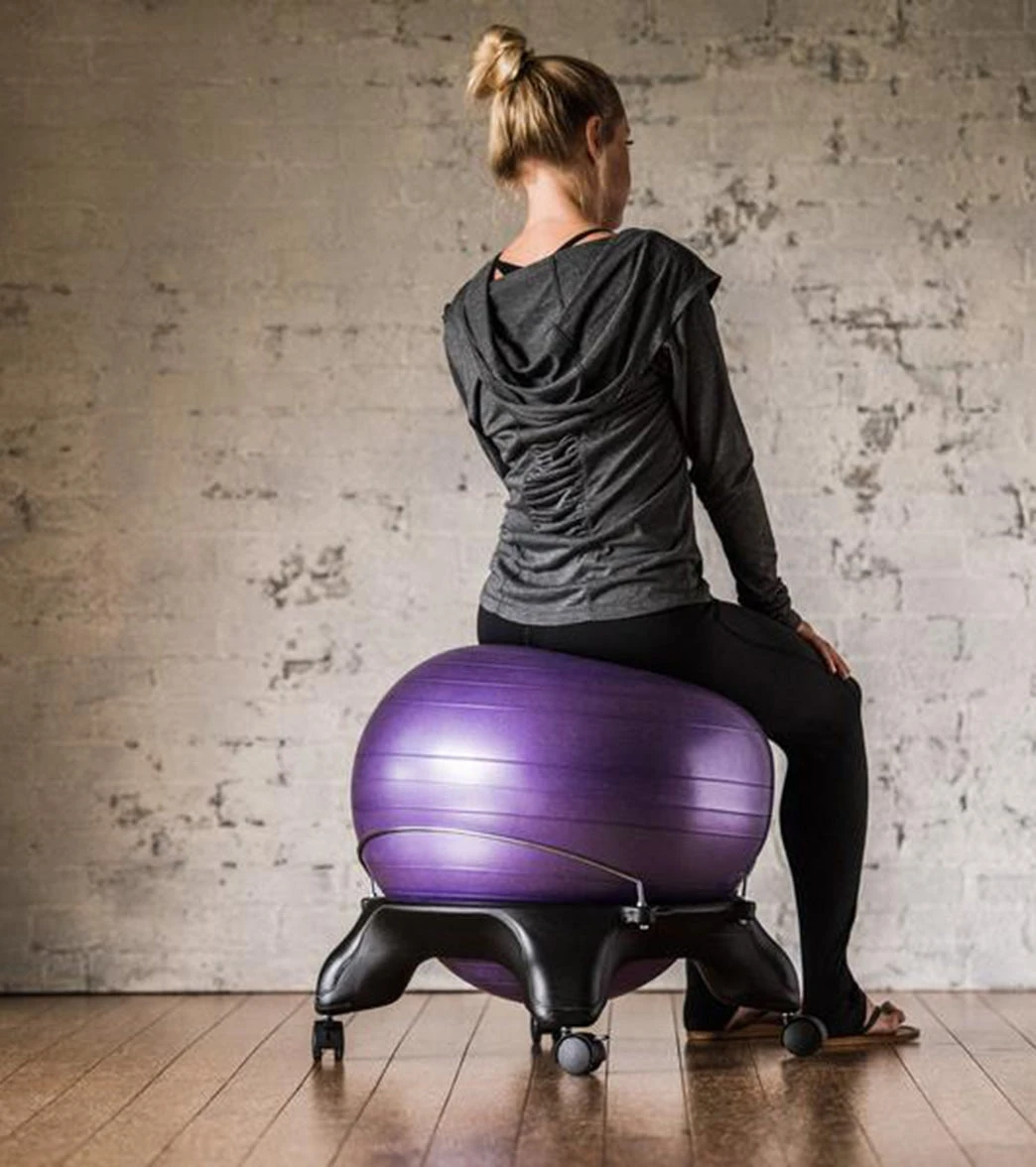 Gaiam Backless Balance Ball Chair Purple 4 Gaiam Backless Balance Ball Chair Purple - Image 2