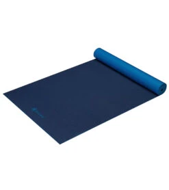 Gaiam 5mm Yoga Mat Longer/Wider Navy & Blue