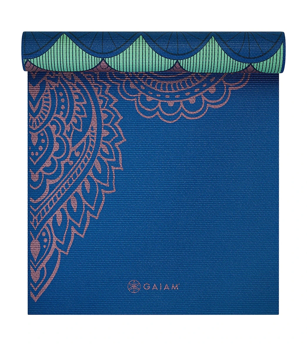 Gaiam 6mm Premium Reversible Yoga Mat Scalloped Ink 3 Gaiam 6mm Premium Reversible Yoga Mat Scalloped Ink