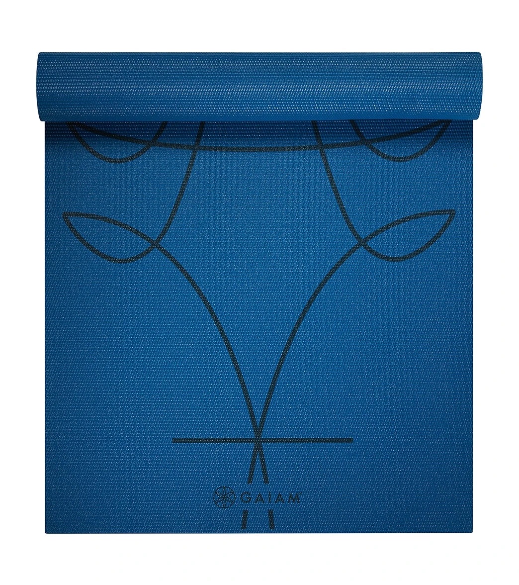 Gaiam 6mm Alignment Yoga Mat Digital Teal 3 Gaiam 6mm Alignment Yoga Mat Digital Teal