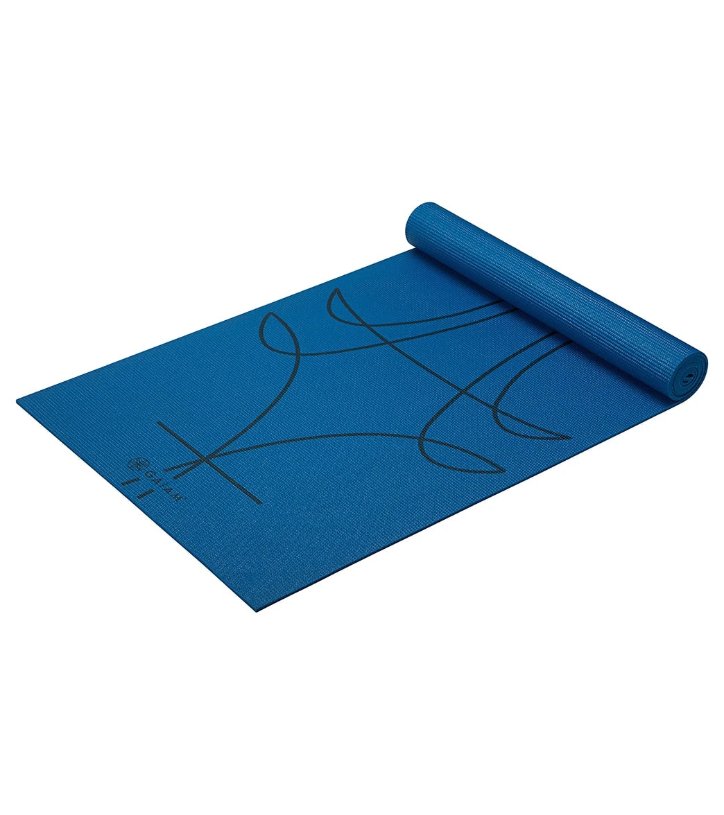 Gaiam 6mm Alignment Yoga Mat Digital Teal 4 Gaiam 6mm Alignment Yoga Mat Digital Teal - Image 2