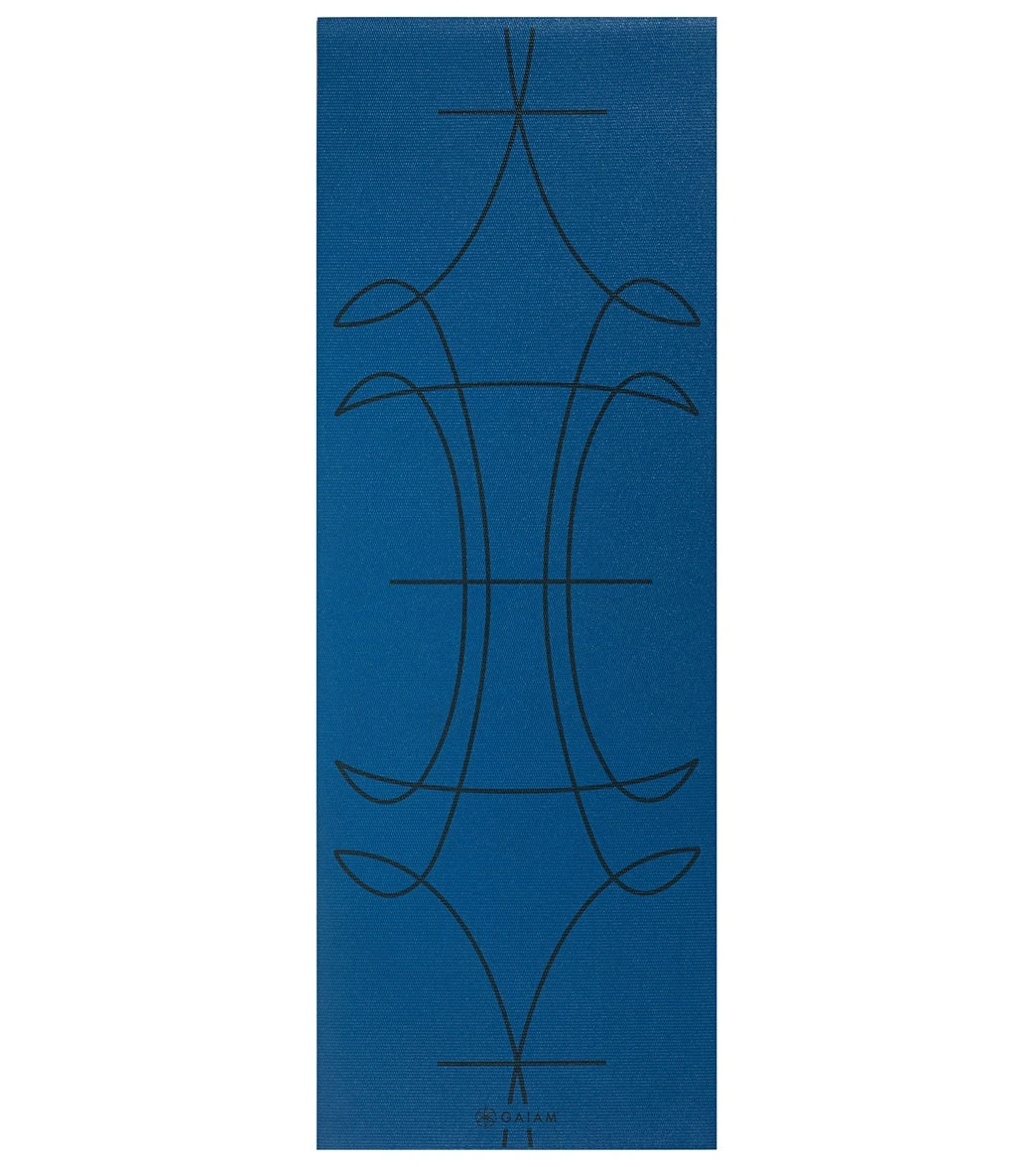 Gaiam 6mm Alignment Yoga Mat Digital Teal 5 Gaiam 6mm Alignment Yoga Mat Digital Teal - Image 3