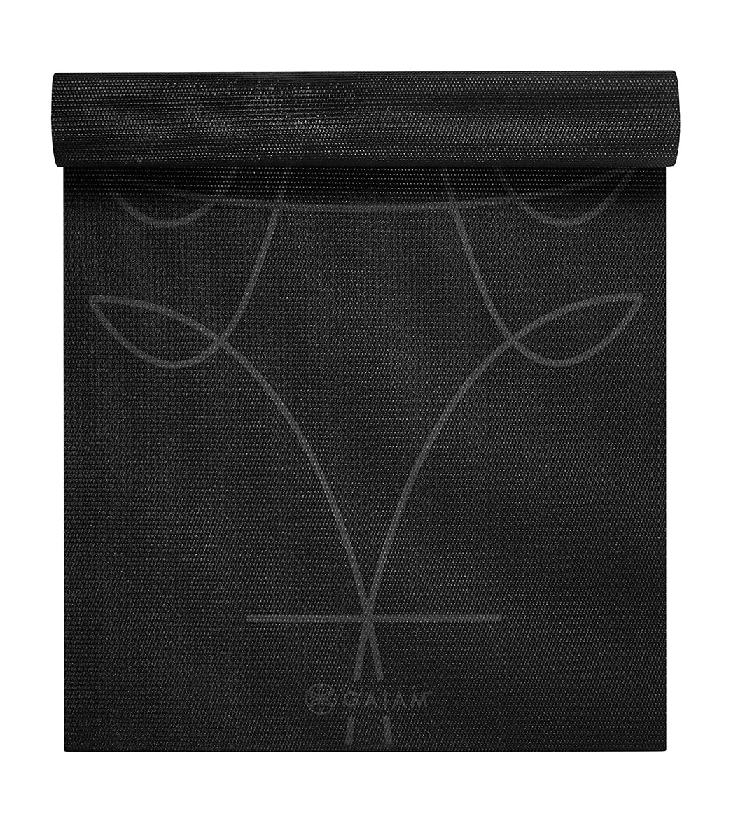 Gaiam 6mm Alignment Yoga Mat Black 3 Gaiam 6mm Alignment Yoga Mat Black