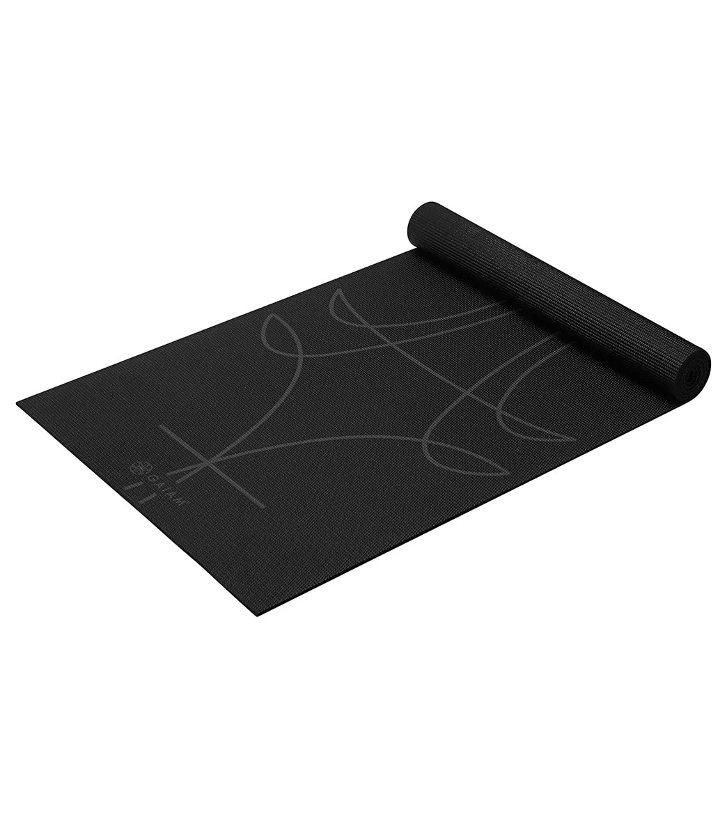 Gaiam 6mm Alignment Yoga Mat Black 4 Gaiam 6mm Alignment Yoga Mat Black - Image 2