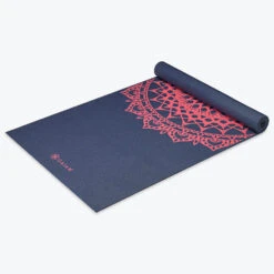 Gaiam Navy Fleur Marrakesh Yoga Mat (4mm) -Yoga Spirit Shop large 684333d7 a4cc 4eba 9851 b0068d61fec1