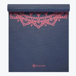 Gaiam Navy Fleur Marrakesh Yoga Mat (4mm)