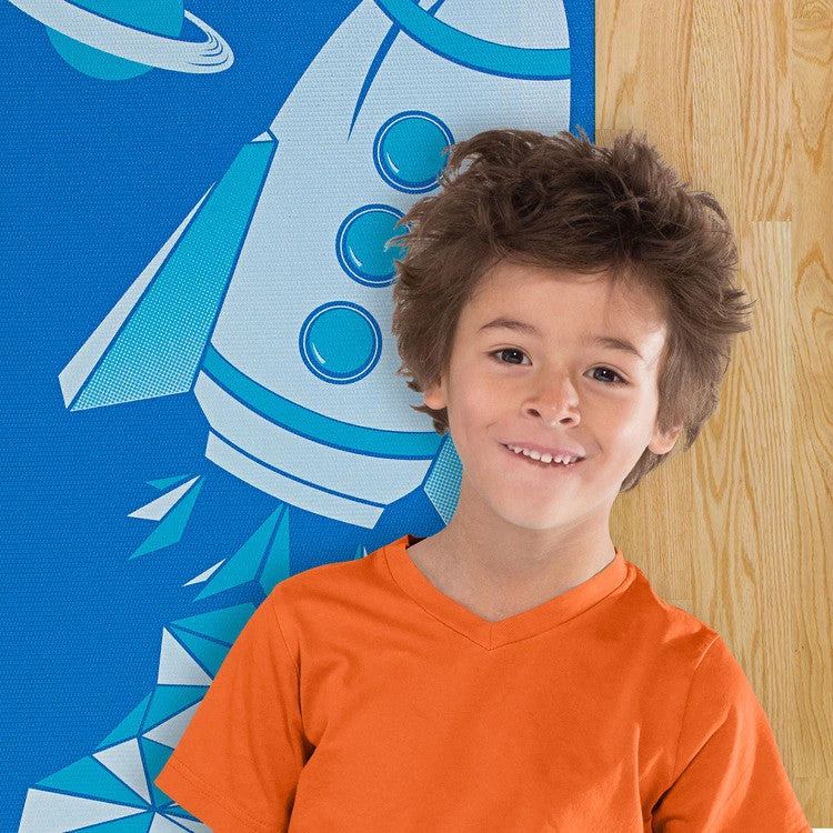 Gaiam Kids Blue Rocket Yoga Mat (4mm) 6 Gaiam Kids Blue Rocket Yoga Mat (4mm) - Image 4